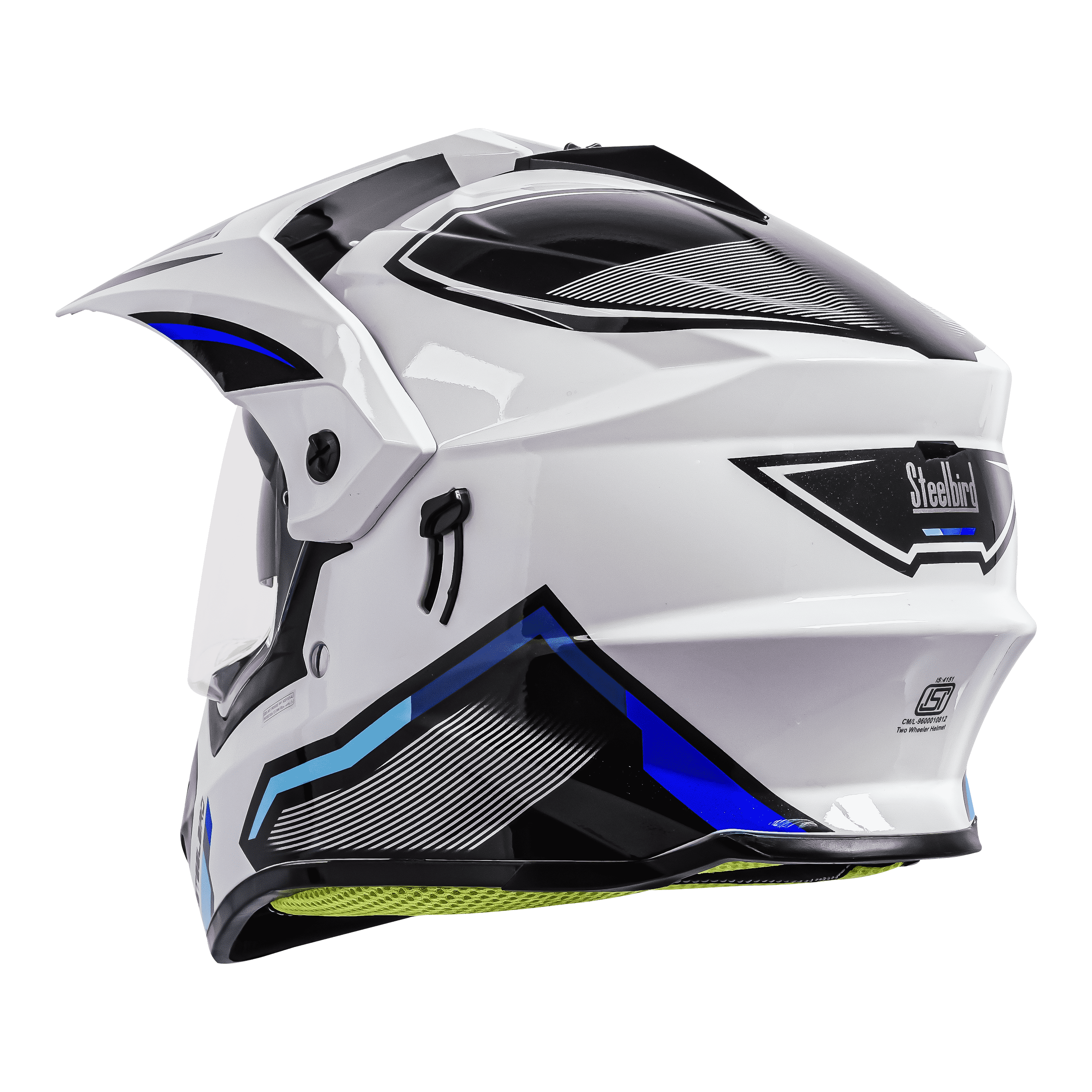 SBH-13 ISS RACER GLOSSY WHITE WITH BLUE